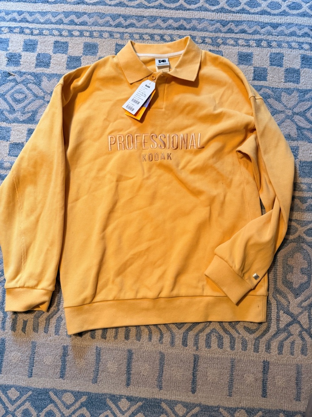 Kodak Yellow Polo Knit Shirt with Embroidered Logo